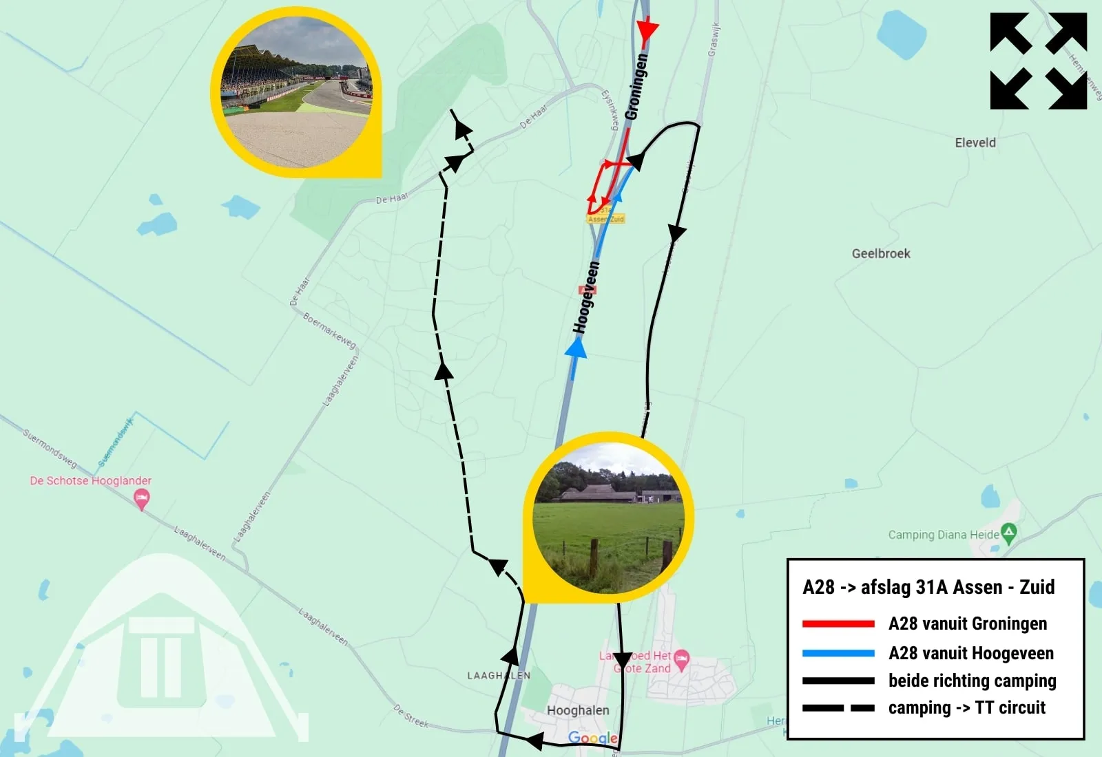 TT Camping Bosrand TT Camping Bosrand - De route naar onze TT Camping en het TT Circuit Assen